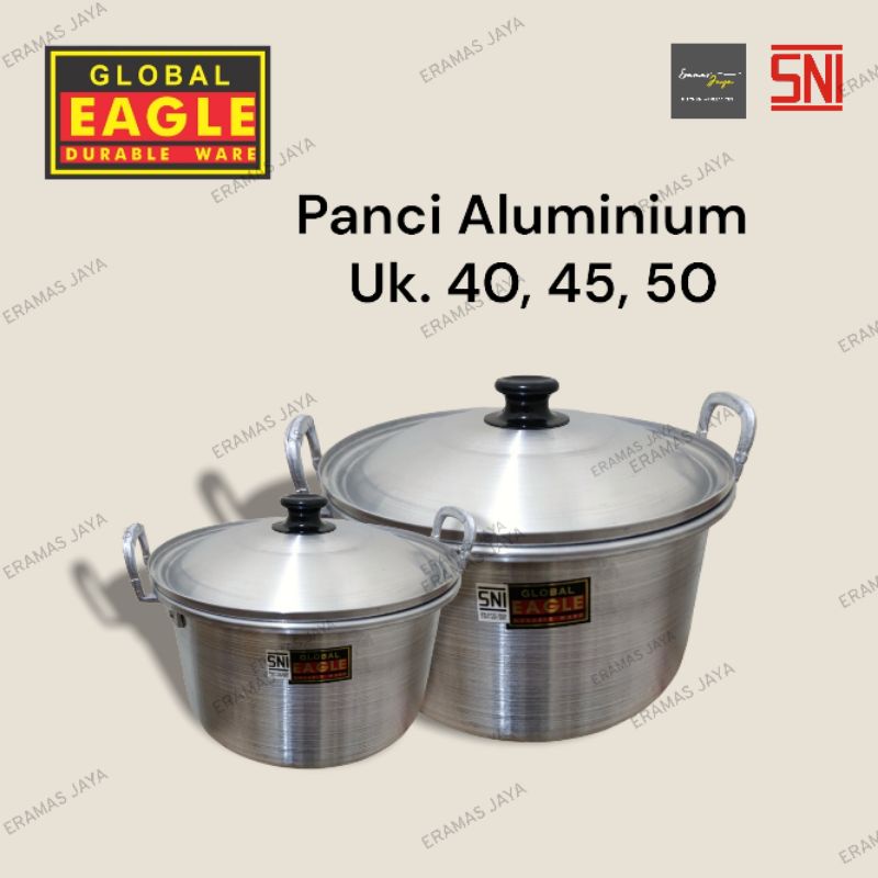 Panci Aluminium set uk 40 45 50 CM Global Eagle/ Panci sayur / Panci Aluminium besar / Panci Alumini