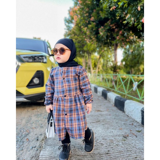 Baju Pesta Dress Tunik Anak 1 2 3 4 5 6 7 Tahun Bahan Flanel