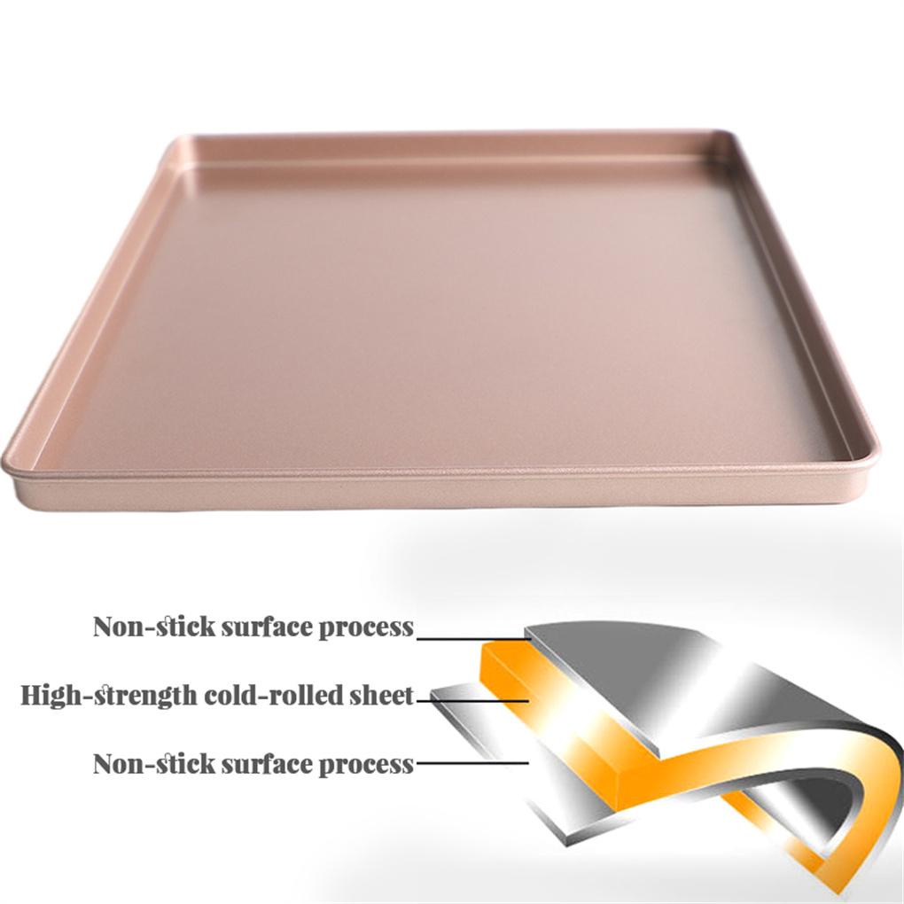 12inch Baking Pan Persegi Panjang Carbon Steel Grill Tray Golden Biskuit Permen Snack