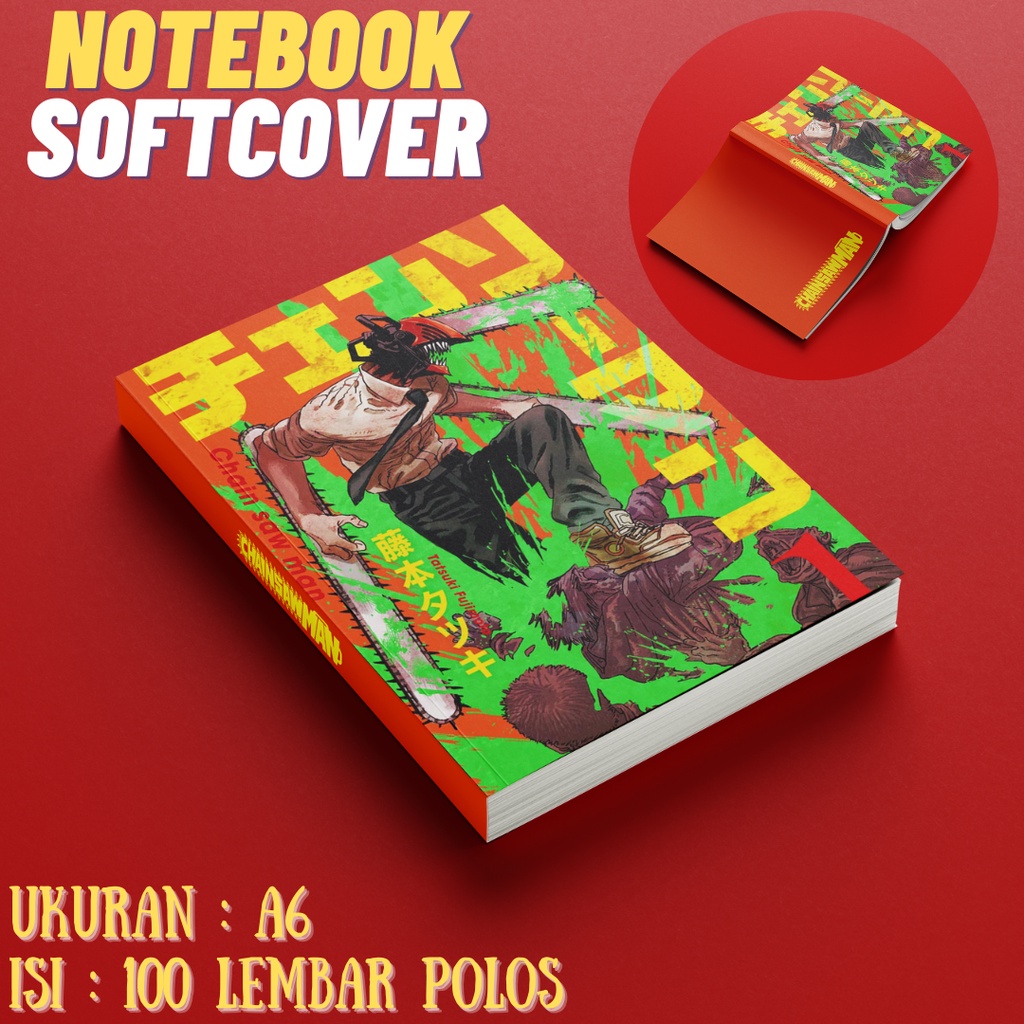 

Notebook / buku catatan soft cover anime chainsaw man