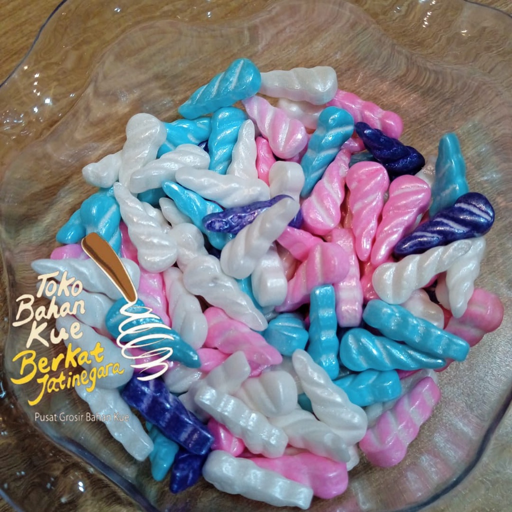 

SPRINKLE KUE TANDUK UNICORN / HIASAN KUE UNICORN ISI 50 GR