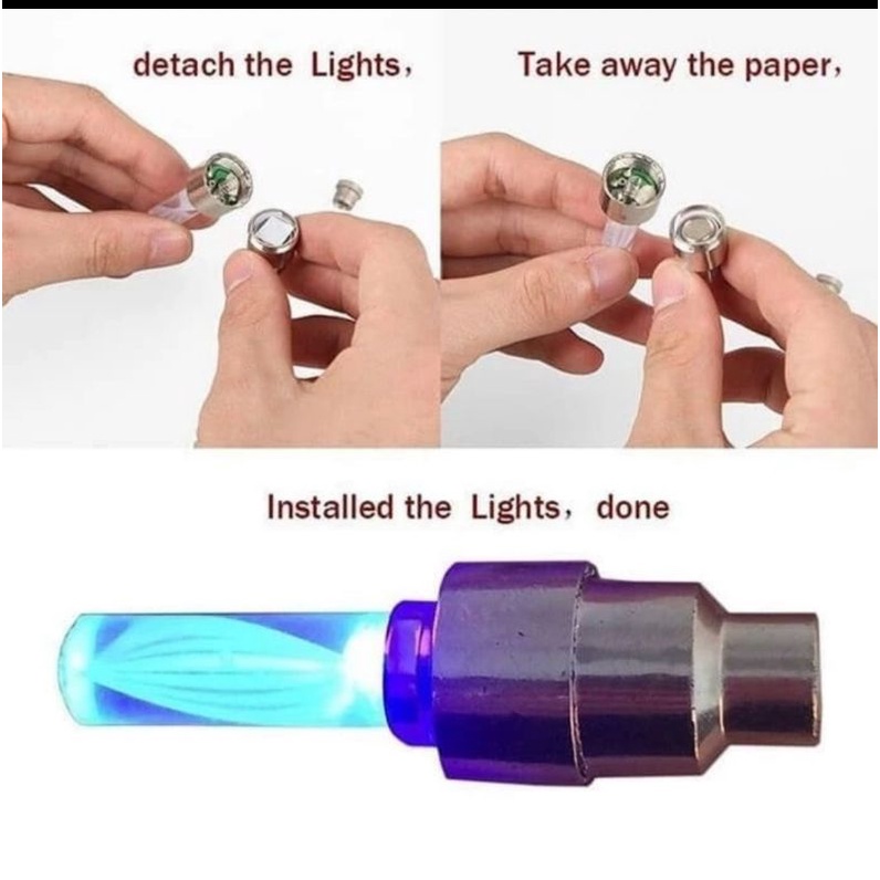 Tutup Pentil LED Menyala 7 Warna Warni Motif Rainbow 1pcs