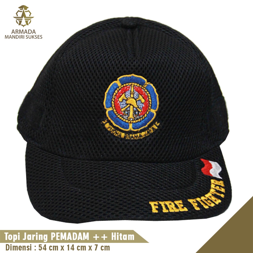 Topi Jaring Pemadam Logo - Topi Pemadam Velcro Mesh