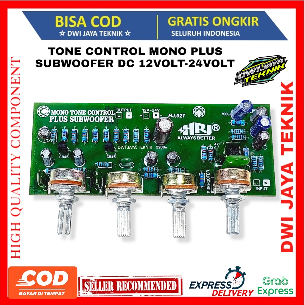 TONE CONTROL MONO+SUBWOOFER DC 12V-24V Platinium