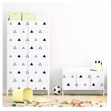 Motif Segitiga Hitam Putih / Wallpaper Stiker Dinding Elegan Anti Air / 45 CM x 10 Meter