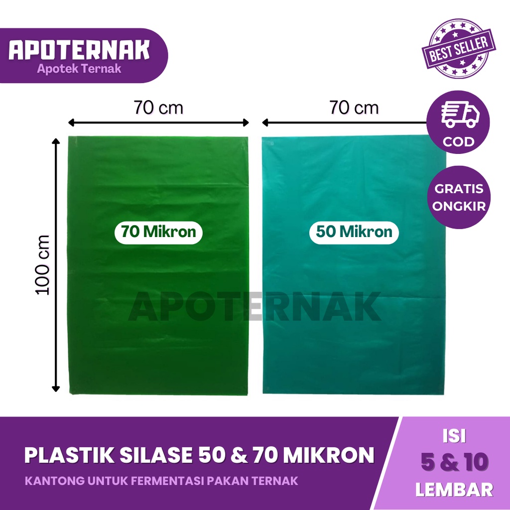 GROSIR PLASTIK SILASE Fermentasi Pakan Ternak 100cm x 60cm tebal 70 Mikron 60 mikron 50 Mikron | Grosir 5 dan 10 Lembar | Apoternak