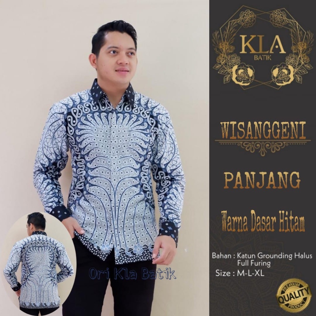 KEMEJA BATIK Pria Lengan Panjang Kla 058 Batik Pria Full Furing Ori Solo Bahan Katun Bisa Seragaman 