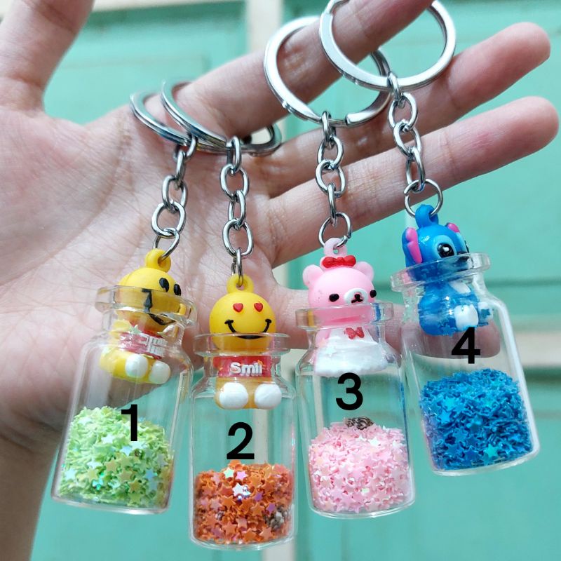 Gantungan Kunci Botol Kerang Keychain Kerang Pasir Boneka Unik