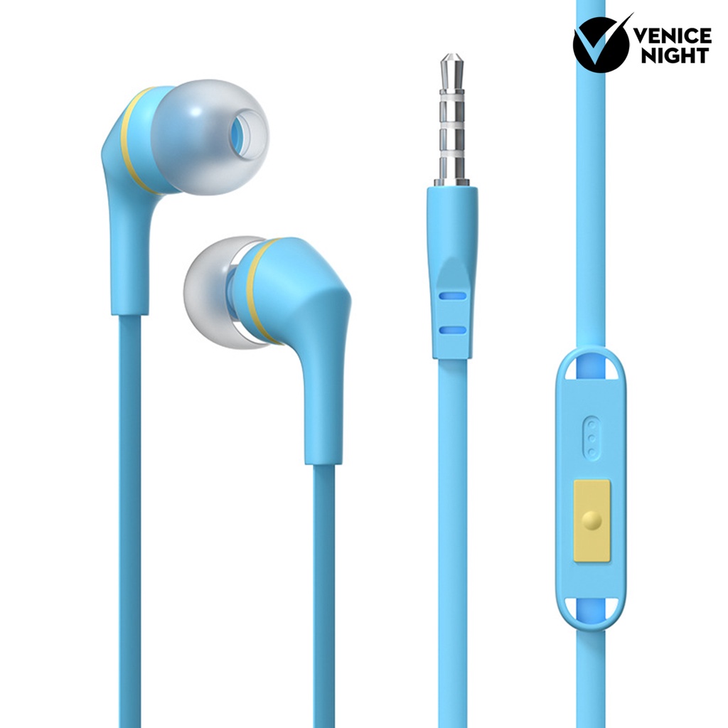 (VNEP) (Berkabel) Earphone Pengurang Kebisingan In-ear Headphone Stereo HiFi Universal dengan Kotak Penyimpanan Telinga Kucing Kartun untuk Ponsel