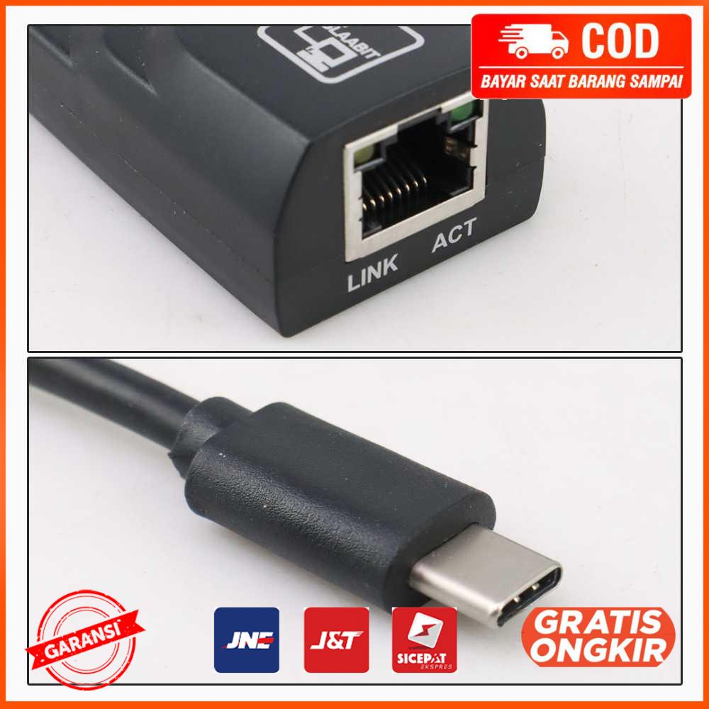 Adaptor USB Type C to LAN RJ45 Ethernet Gigabit 1000Mbps TD1000