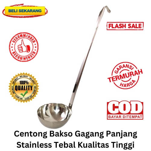 [BISA COD] PROMO Centong Bakso Gagang Panjang Stainless Tebal Kualitas Tinggi Irus Bakso Centong Sendok Kuah Sodet Sutil Murah