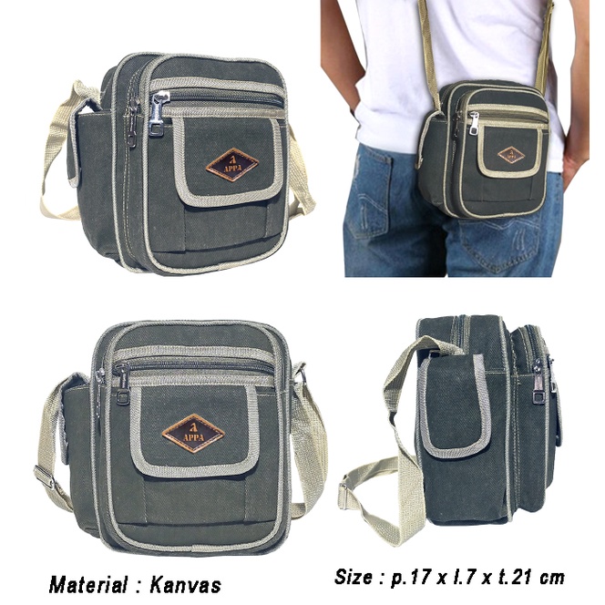Tas Slempang // Sling bag // Crossbody bag Gaul Kanvas Vintage Classic Pria Wanita
