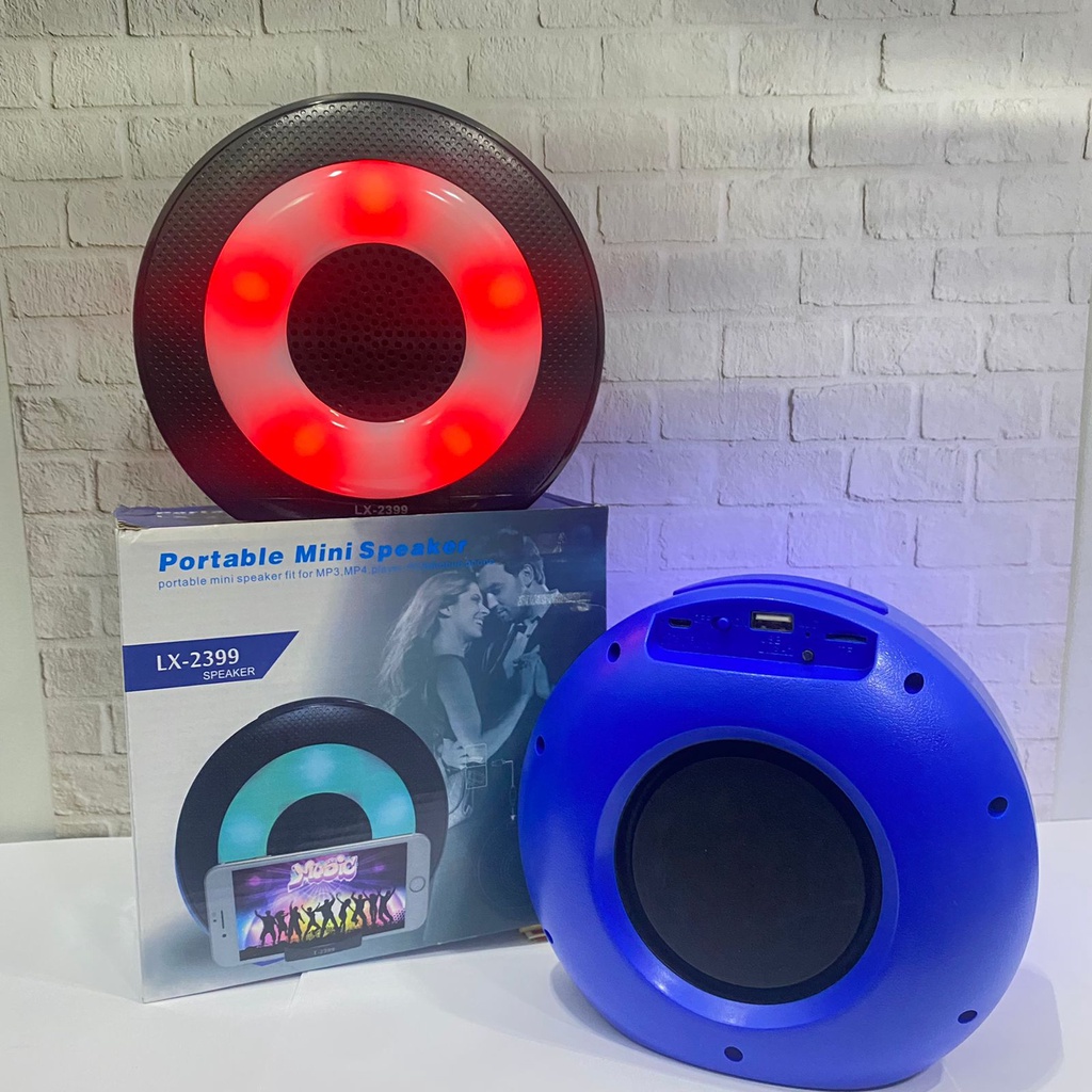 SPEAKER PORTABLE MINI LED BULAT EXTRA BASS LX-2399 / PORTABLE MINI SPEAKER LX-2399