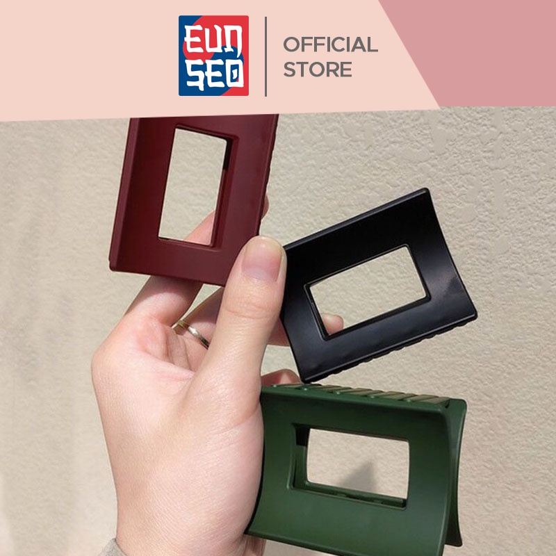 EUNSEO Jepit Rambut Kotak Bolong Warna Doff 5cm Jepitan Jedai Doff Square Matte Hair Claw Clips Fashion Korea