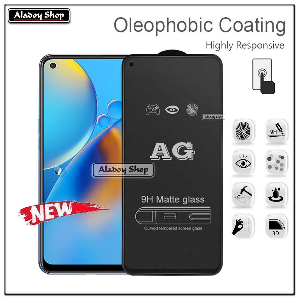 Oppo A74 4G PAKET 2IN1 Tempered Glass Matte Anti Glare Full Layar dan Tempered Glass Kamera