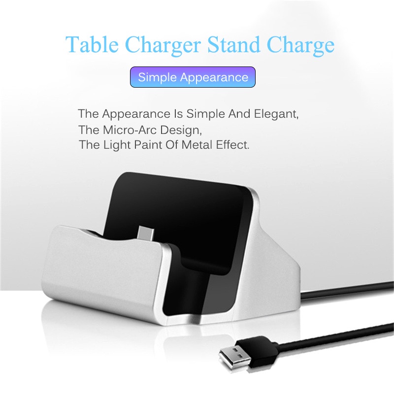 Charging Dock / Dudukan Mobile Phone Android Tipe-c / Iphone Untuk Meja