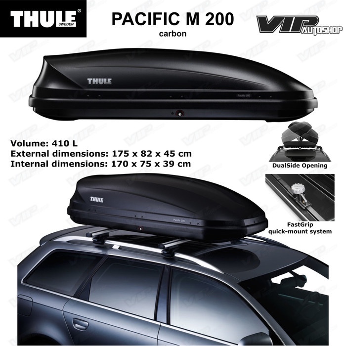 Roofbox Roof Box THULE Original Pacific 200 Rack Bagasi Atas Mobil Carbon Sweden Roofbox Murah