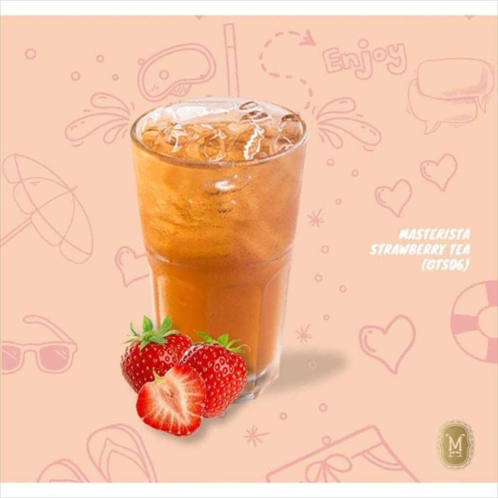 Masterista Ice Shaken Strawberry Tea 1 kg Premium Minuman Bubuk Halal
