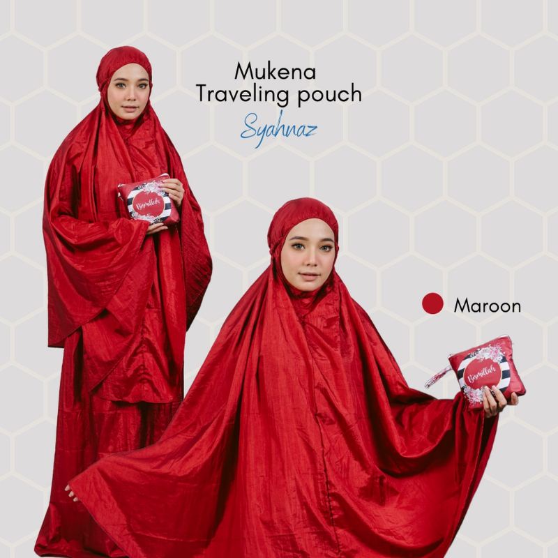 Medan Termurah Jumbo Ringan nyaman adem Mukena Traveling + Pouch parasut premium syahnaz