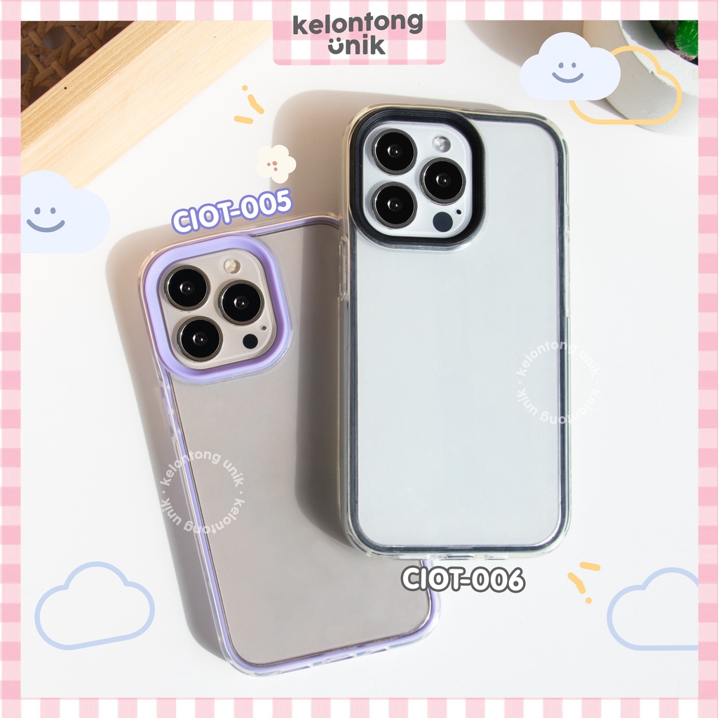 (Seri 3) For iPhone - 3 in 1 Two Layers Protection Candy Color Transparent Ring Shockproof Case