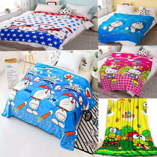 COD ✅ Selimut Tidur Anak Karakter Lembut Motif Cantik Wanita Pria Lucu Super Premium Tebal Halus