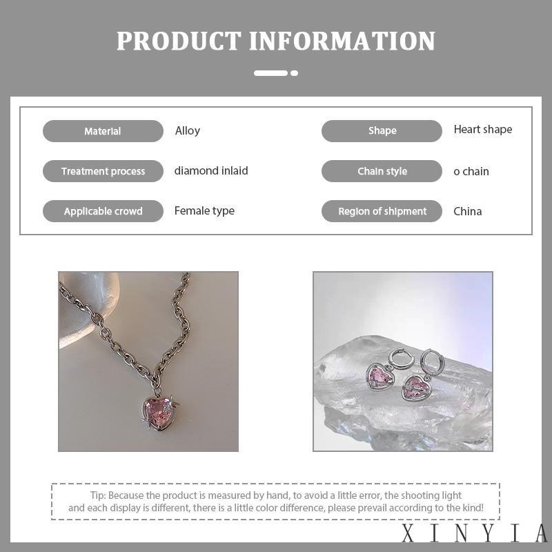 【Bayar di tempat】Fashion Korea Anting Rantai Bentuk Hati Warna Pink Untuk Wanita