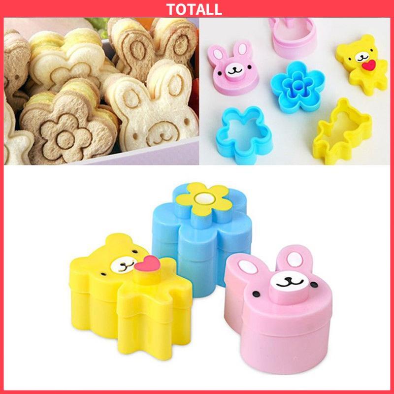 COD 3Pcs/Set Cetakan Roti Biskuit Sandwich Bentuk Kartun Lucu Untuk Anak-Anak-Totall