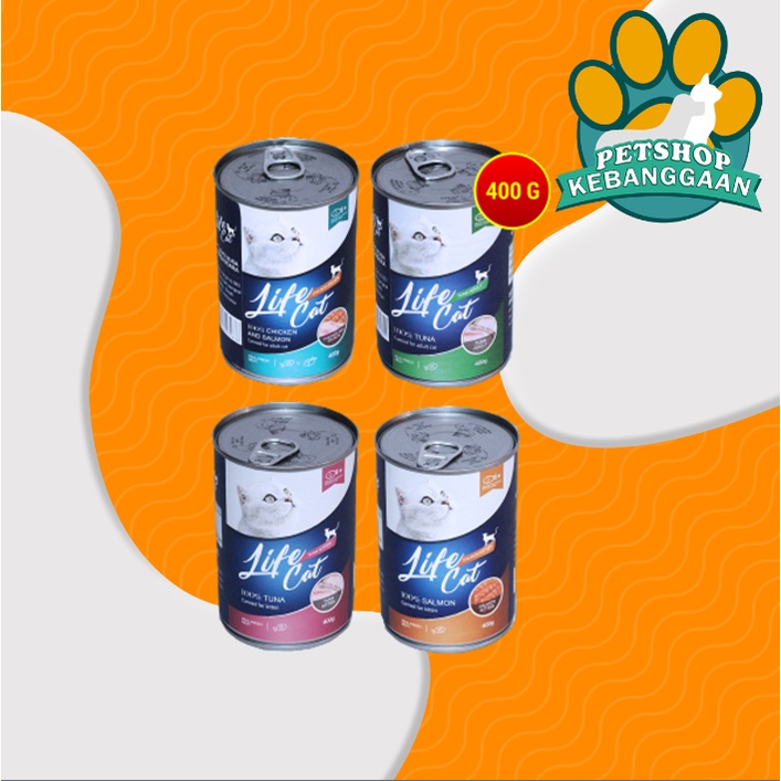 Makanan Kucing Life cat Basah Keleng 400Gram