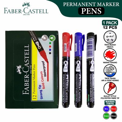 

Spidol Permanen Faber Castell Eco Permanent Marker 4 Warna-SHABQ