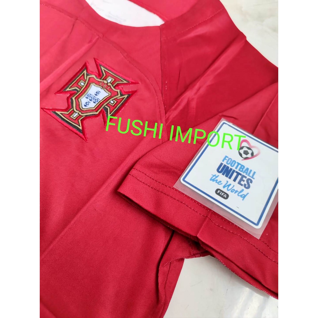 Jersey Baju Bola Portugal Home Full Patch World Cup Piala Dunia 2022 Grade Ori