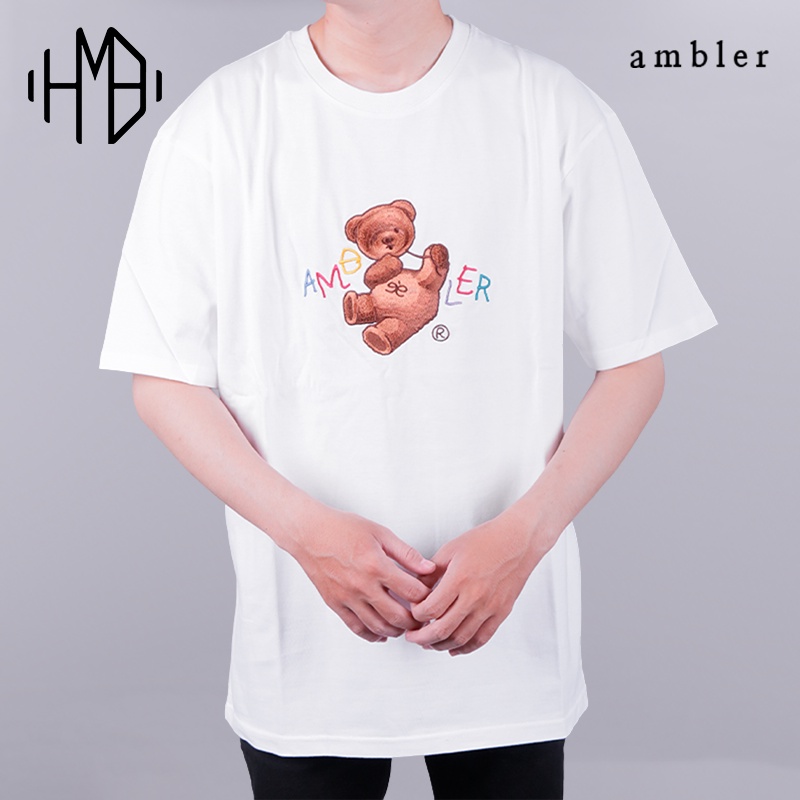 Ambler Korea Hi Balloon Bear Oversized Tee White