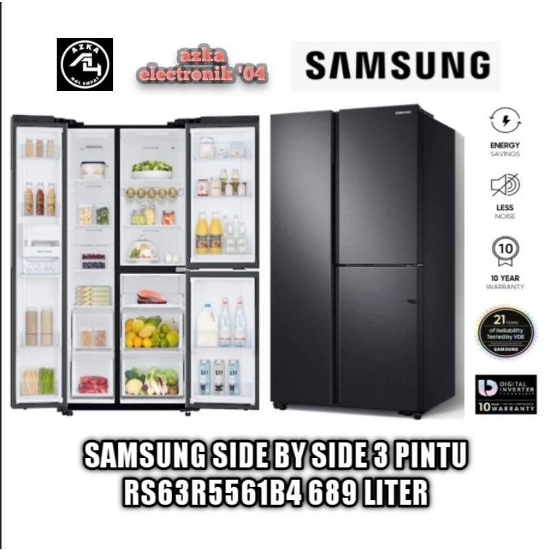 Jual KULKAS SAMSUNG SIDE BY SIDE 3 PINTU RS63R5561B4 689 LITER Shopee Indonesia