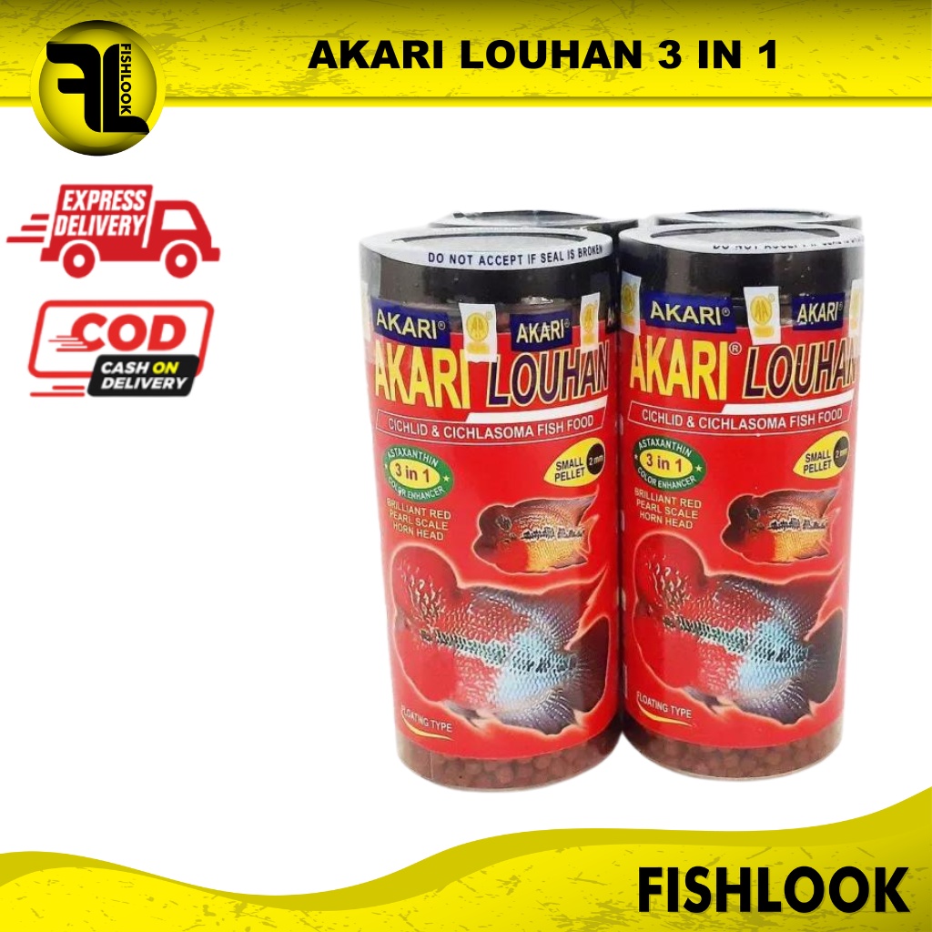 AKARI LOUHAN 3in1 Makanan Pakan pelet pellet Ikan lohan 3 in 1