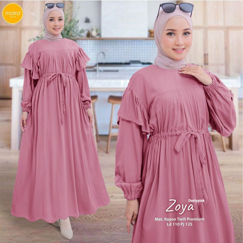 Gamis Midi Dress Maxy Muslim Muslimah Zoya Ori Moira