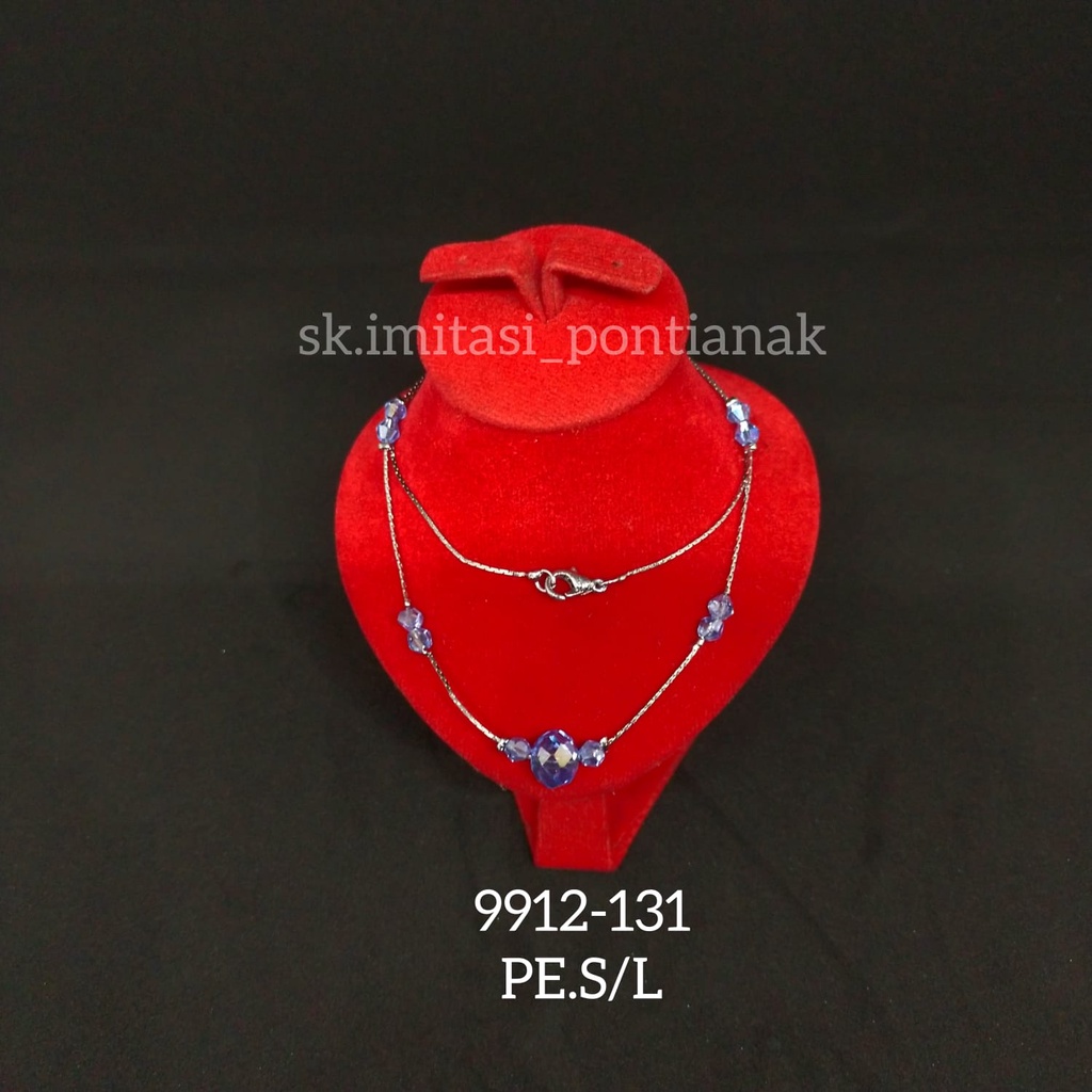 GROSIR KALUNG BAHAN RHODIUM SWAROSKI WARNA RANDOM (9912-131 PE.S)