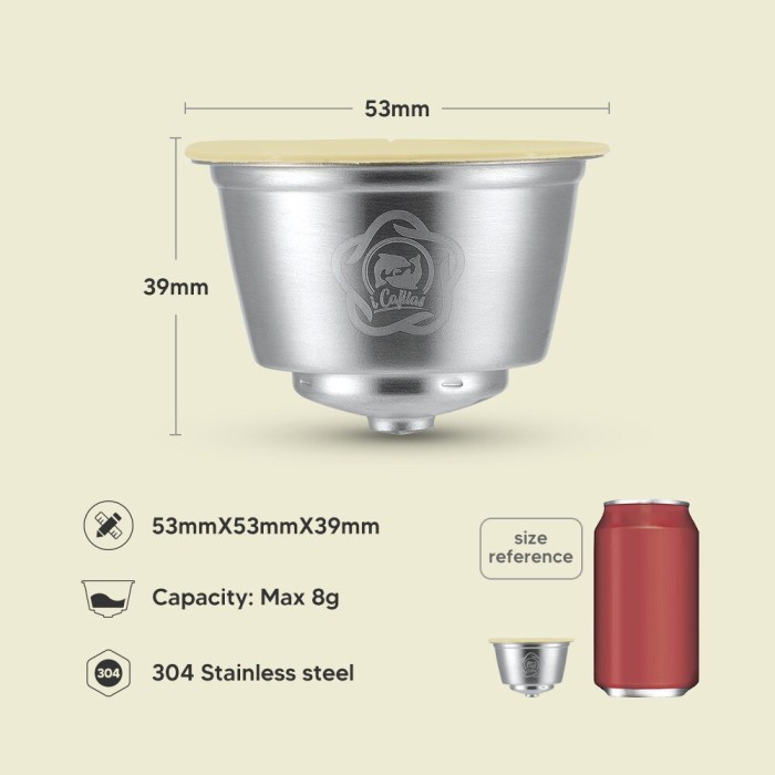 

REFILLABLE COFFEE MILK CAPSULE STAINLESS KAPSUL NESCAFE DOLCE GUSTO