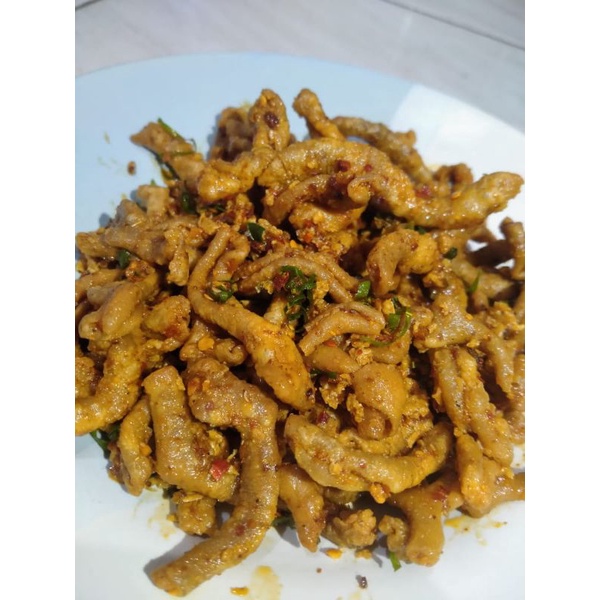 

USUS AYAM CRISPY PEDAS DAUN JERUK RENYAH GURIH 100GRAM HOME MADE