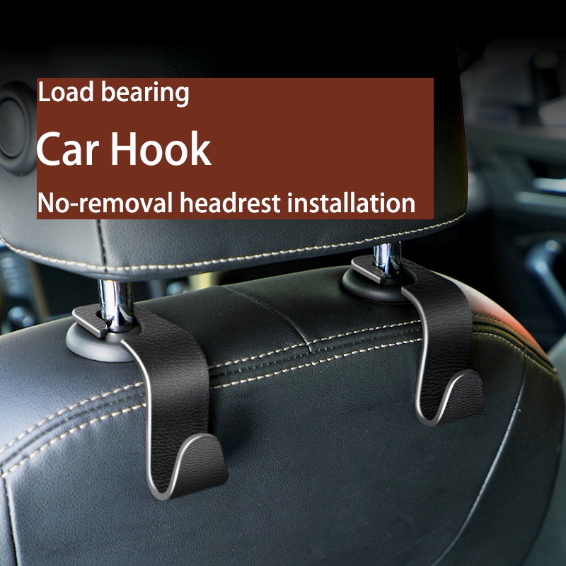 2pcs Kait Gantungan Tas / Dompet / Pakaian Untuk Sandaran Kepala Jok Mobil