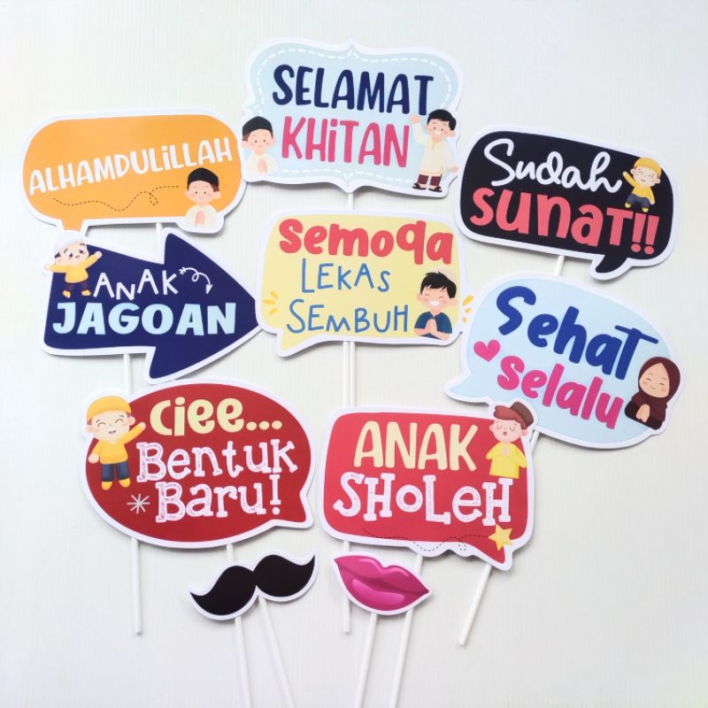 KHITAN 8PC PROPS PHOTOBOOTH TEMA KHITAN SUNAT DEKORASI KHITANAN