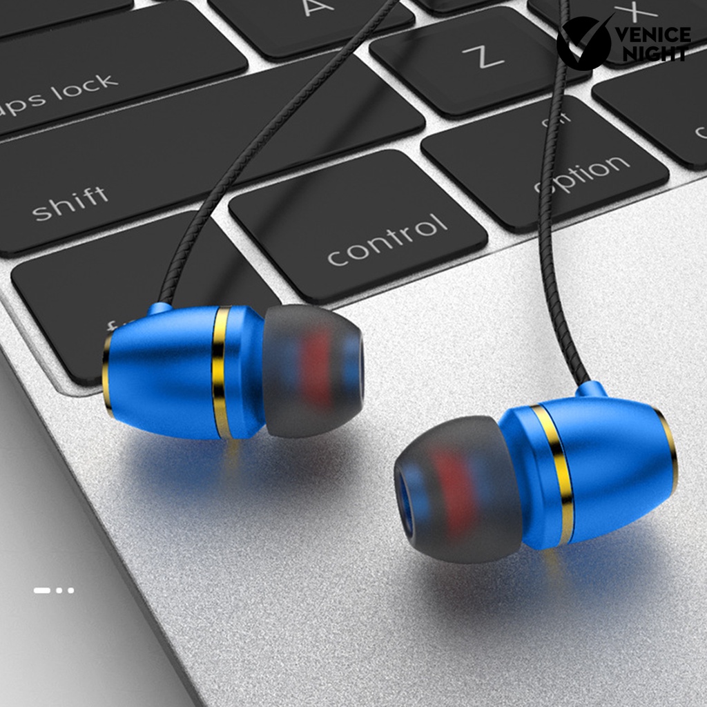 (VNEP) (Berkabel) Earbud Kontrol Kabel Ergonomis In-ear 1.2m Metal Portable 3.5mm Earphones for Gaming