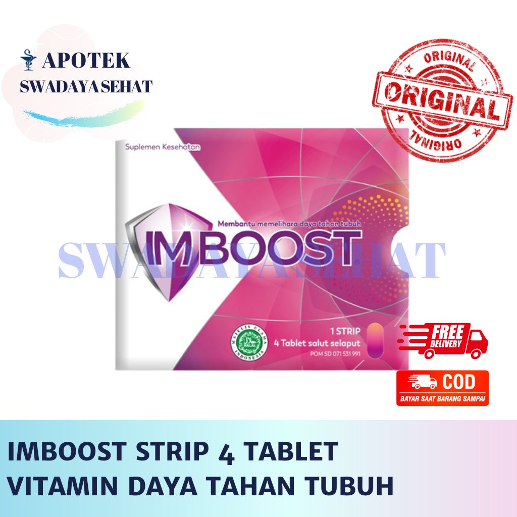 IMBOOST Per Strip Vitamin Suplemen Daya Tahan Tubuh 10 Tablet 4 Tab