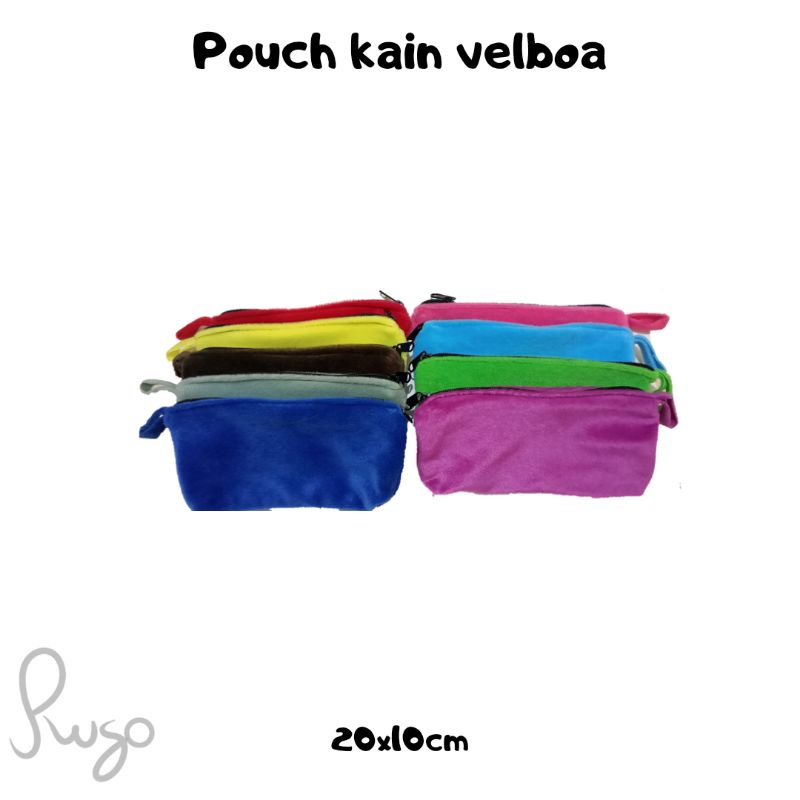 

Pouch souvenir bahan kain velboa ukuran 20x10cm tempat pensil pouch kosmetik kotak kosmetik tas kosmetik kotak pensil hadiah