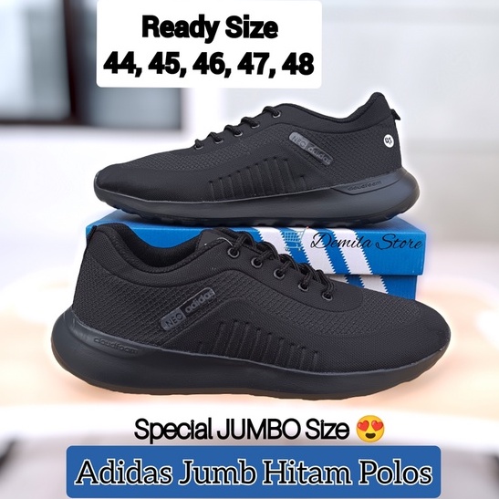 SEPATU AD5 JUMBO PRIA WANITA HITAM POLOS / SEPATU SEKOLAH DAN KERJA UKURAN JUMBO TERBARU DAN TERLARI