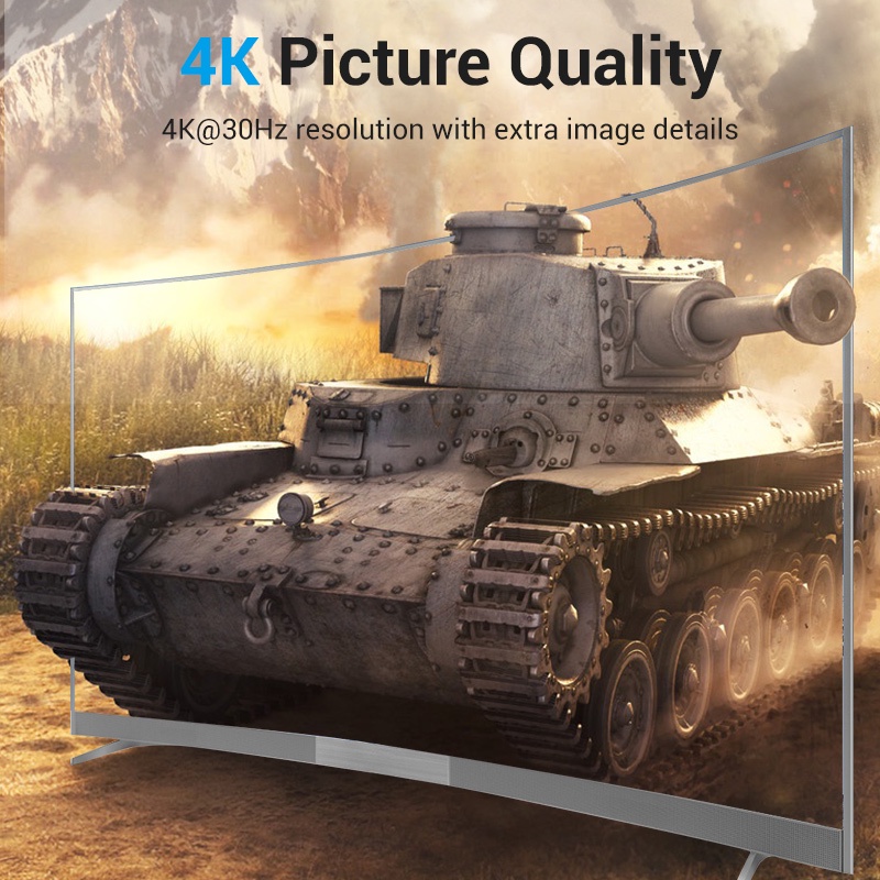 (Bisa Cod) Vention Kabel Mini DisplayPort Mini DP to HDMI 4K 30HZ HAH ORIGINAL