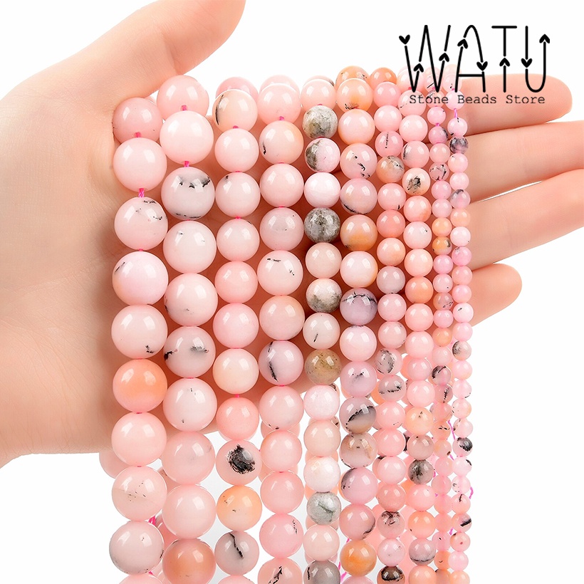 Manik Batu Alam Pink Opal Natural Bahan Gelang Batu Alam