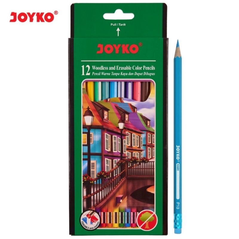 

Pensil Warna Bisa Dihapus 12 WARNA Joyko CP-109 Erasable Color Pencils