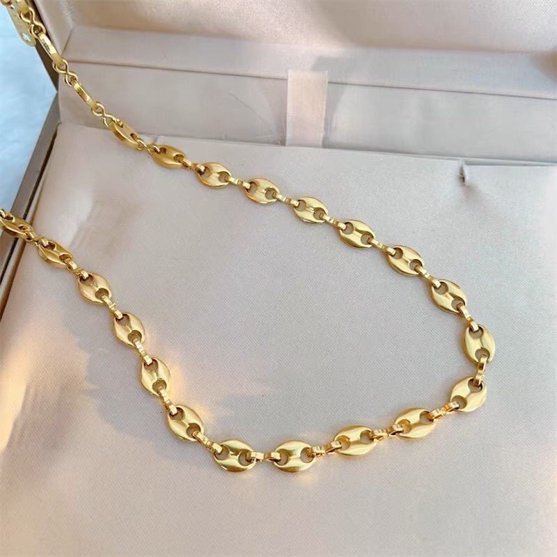 Kalung Titanium Rantai Trending Gold Elegan Korea Fashion Style