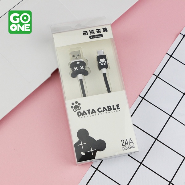 GOONE Cute Bear Kabel Data Beruang Lucu Cable Type C USB 2.4 A Fast charging 100cm