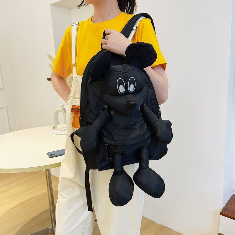 Sera 2022 Baru Versi Korea Mickey Doll Ransel Wanita Kasual Kapasitas Besar Perjalanan Nilon Kain Niche Tas Sekolah Siswa