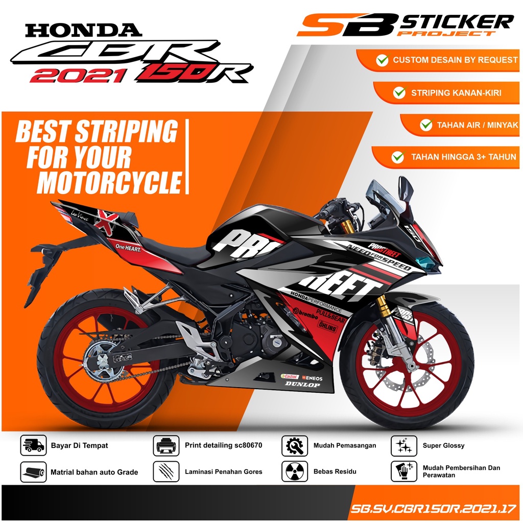 STRIPING CBR 150R 2021- STRIPING HOLOGRAM HONDA CBR 150R 2021 TERBARU 017